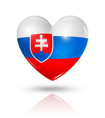 Fototapeta premium Love Slovakia, heart flag icon