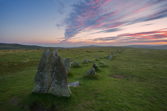 Merrivale Dartmoor national park Devon Uk