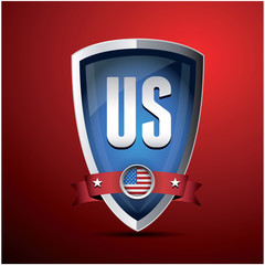 USA shield with flag