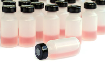 close up of medical ampoules.