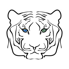 Black and white portrait of big tiger