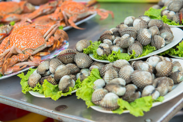 ready to eat seafood on the beach