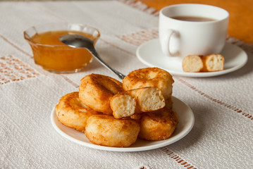 heap of cottage cheese donuts