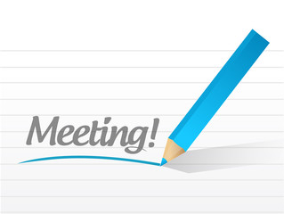 meeting written on a white paper. illustration