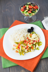 Rice with chicken and vegetables