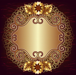 Openwork gold  frame