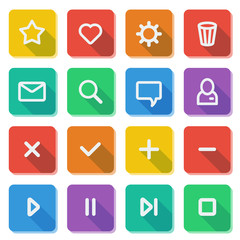 Flat UI design elements - set of basic web icons