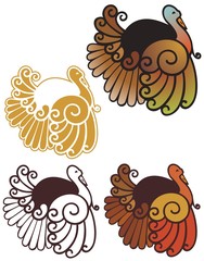 Art nouveau turkey with variations