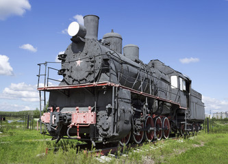 Fototapeta na wymiar Steam locomotive built in Sweden from Russian project