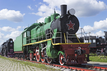 The old  passenger Soviet locomotive