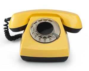 Old phone. Isolated with clipping path