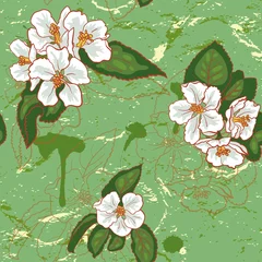 Poster Abstracte bloemen Appel patroon.