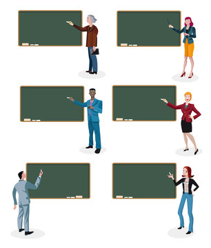 Teachers and Empty Blackboard