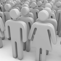 Crowd of 3D people