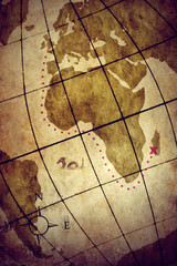 An old map showing the location of a hidden pirate treasure