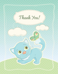 Baby boy thank you standard postcard