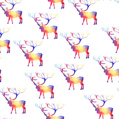 Seamless background with geometric deer