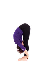 Woman performing yoga exercises