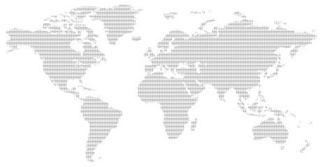 Fototapeta na wymiar black and white men pattern world map