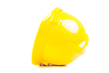 Yellow helmet isolated over white background