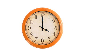 Clock showing 4 O'clock on a white wall