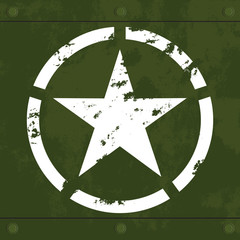 White star on green metal
