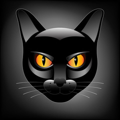 Halloween black cat head