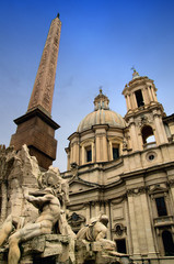 Fototapeta na wymiar Rzym, Włochy, Piazza Navona, obelisk
