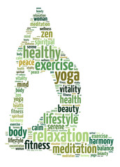Words illustration of a woman doing yoga exercise