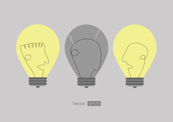 Light bulb icon vector illustration.