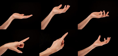 a woman's hand in different positions