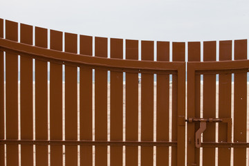 wooden gate with sea background