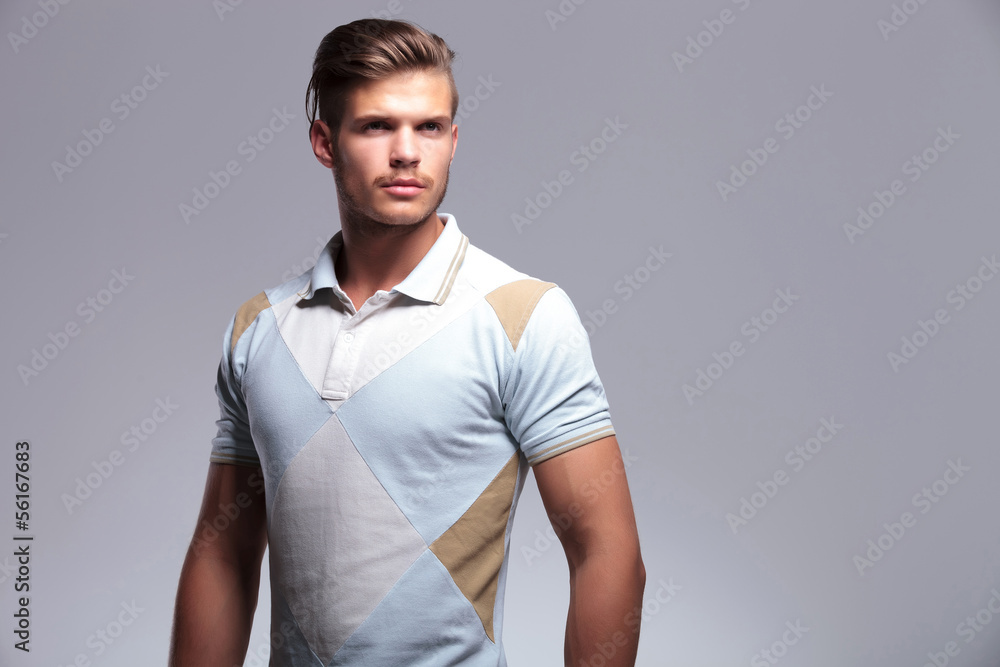 Canvas Prints beautiful casual man looking up