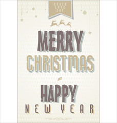 Retro Vintage Merry Christmas and Happy New Year Background