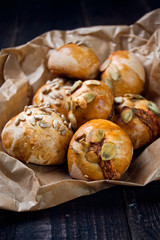 Freshly baked wholewheat diet breads
