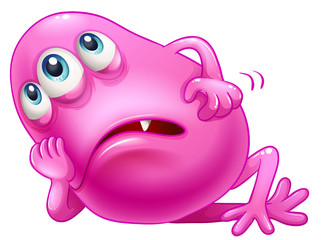 A bored three-eyed pink monster © GraphicsRF