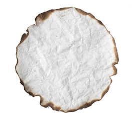 crumpled paper with burnt edges