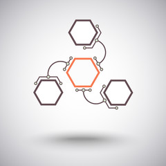 the arc-shaped links orange