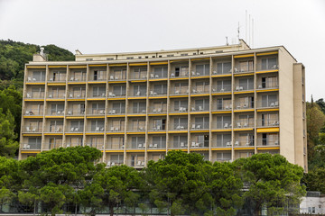 Facade of a new residence hotel in Trieste