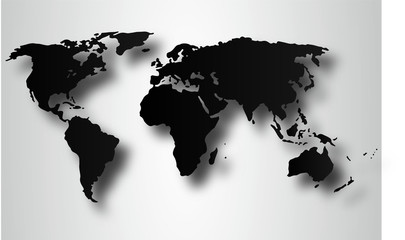 Fototapeta na wymiar Map Welt Karte World Hintergrund Schatten Background Globus