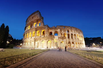 Fototapeta na wymiar The Colosseum at night, Rome, Italy