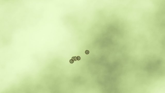 Looped division of cells, fission, exponential increase, geometric progression, high definition video of cells dividing seen through microscope (hd, 1080p, seamless loop)