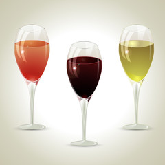 three glasses of wine