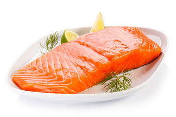 Fresh raw salmon fillet