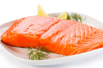 Fresh raw salmon fillet