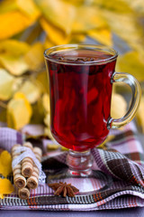 Red Tea and autumn leafs