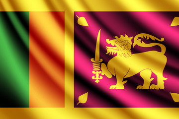 Waving flag of Sri Lanka, vector