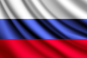 Naklejka premium Waving flag of Russia, vector