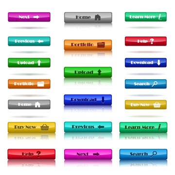 Web Elements - Buttons - Different Colours - Set