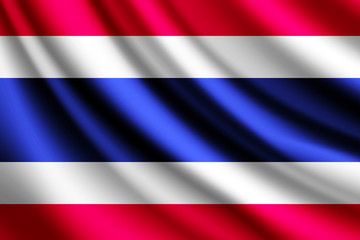 Waving flag of Thailand, vector